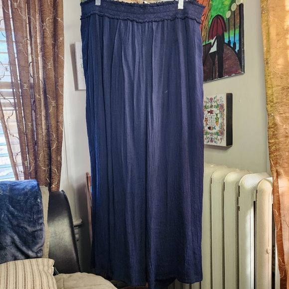 AGB Womens Sz 1X GUC Blue Bohemian Pants with Built in Liner - Picture 1 of 6